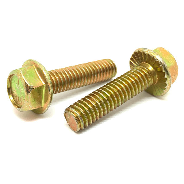 5/16-18X1" Grade 5 Serrated Hex Flange Bolts Zinc Yellow
