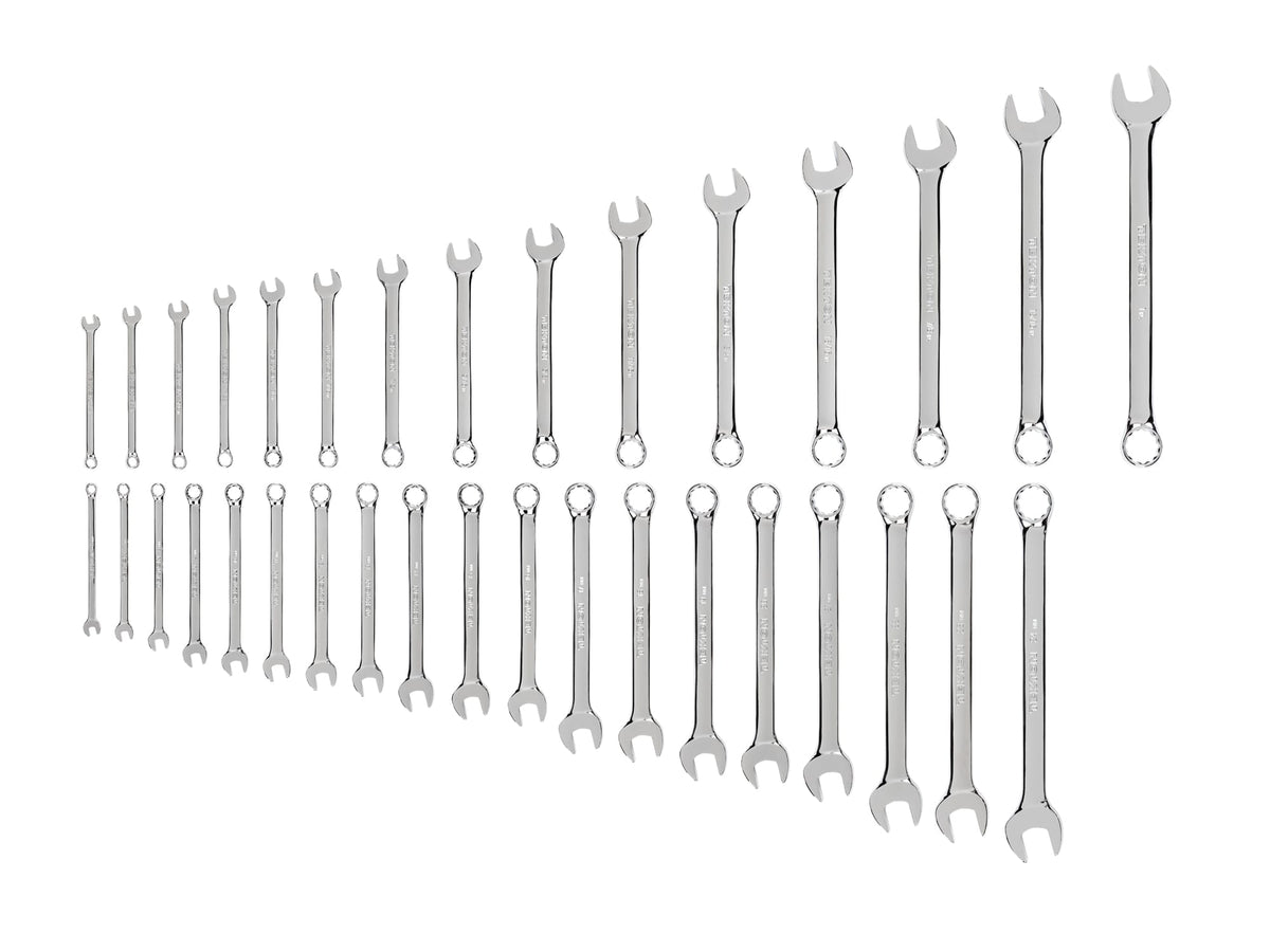 Combination Wrench Set, 34-Piece (1/4 -1 in., 6 -24 mm)