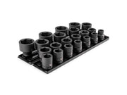 3/4 Inch Drive Shallow 6-Point Impact Socket Set with Rails and Trays, 21-Piece (3/4 - 2 in.)
